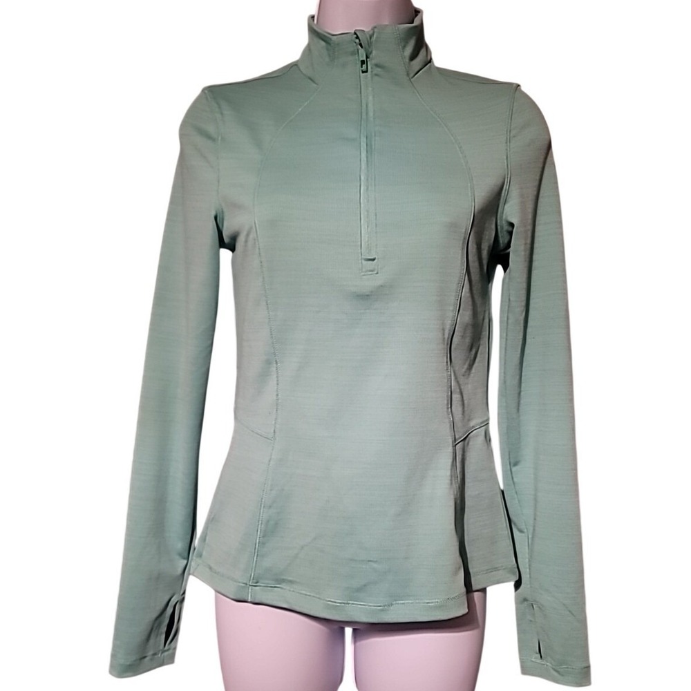 Spyder Active Women XS Mint Green Quarter Zip Pullover Thumbhole Performance Top
